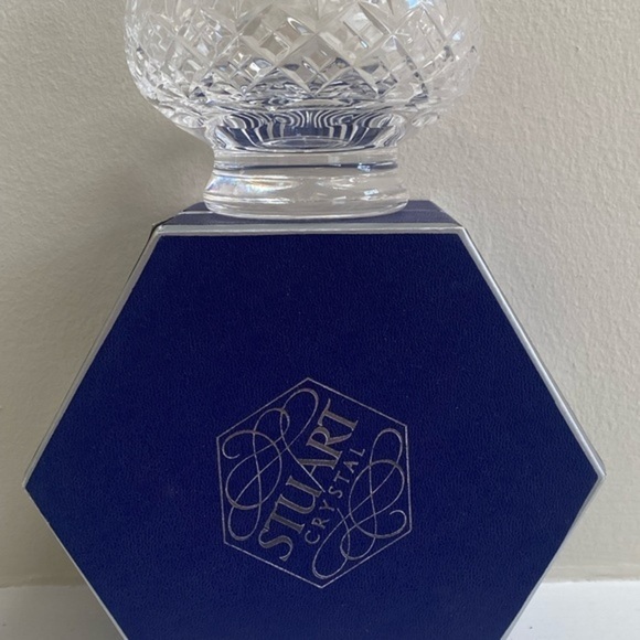 Vintage Stuart Crystal Cut Glass Candy Compote Footed Dish - Picture 12 of 12